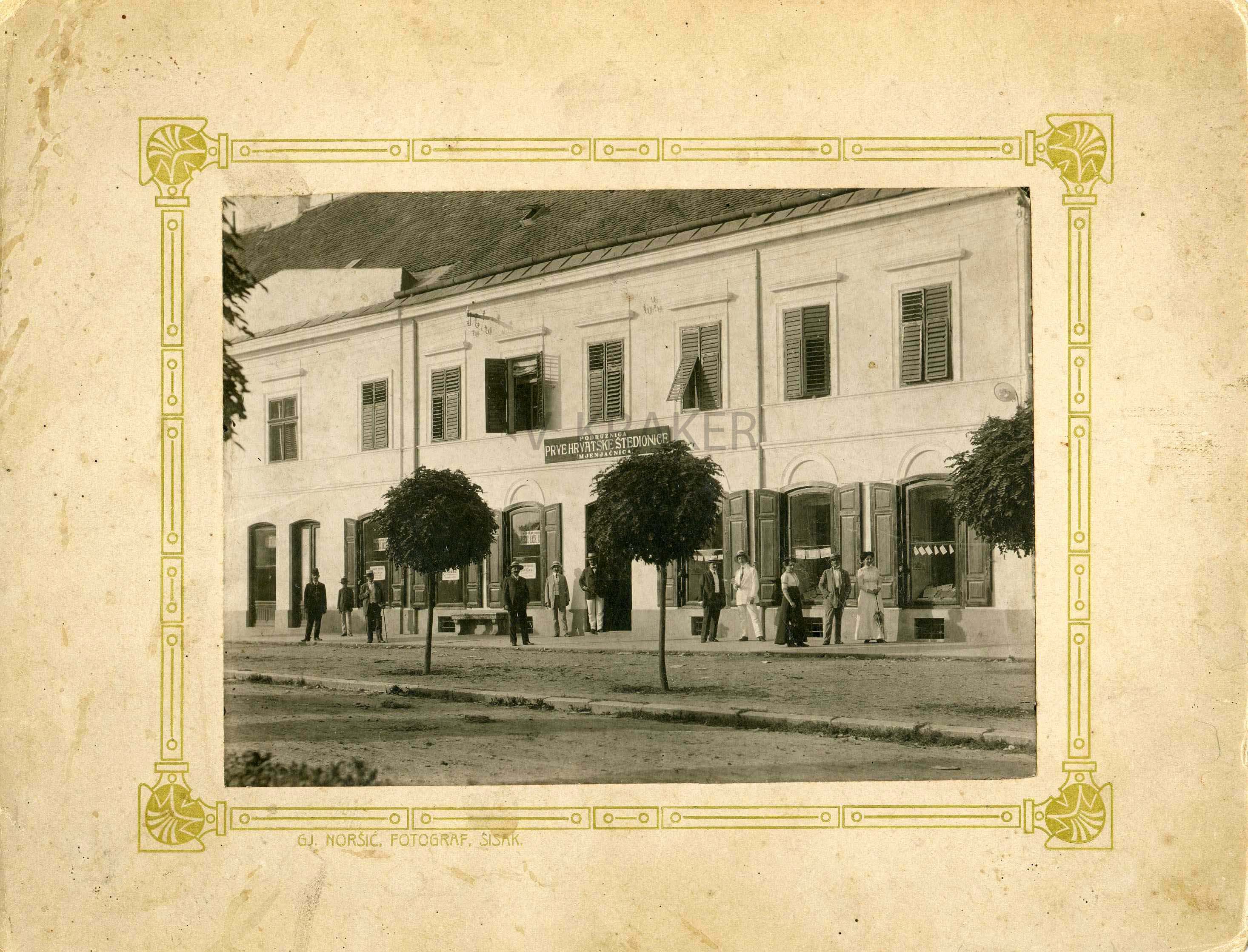 Poslovnica Prve hrvatske štedionice, kuća Welenreitter u Kranjčevićevoj ulici, 1906. g.